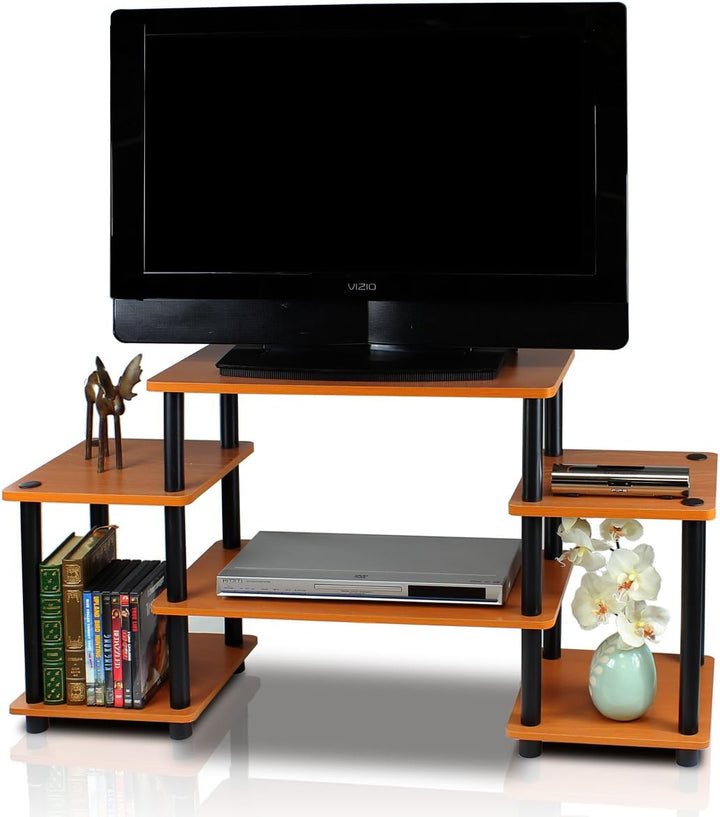 Furinno Turn-N-Tube TV-Schrank, Fernsehtisch, TV-Regal, Hell Kirsche/Schwarz, 105.4 (B) x 58 (H) x 2