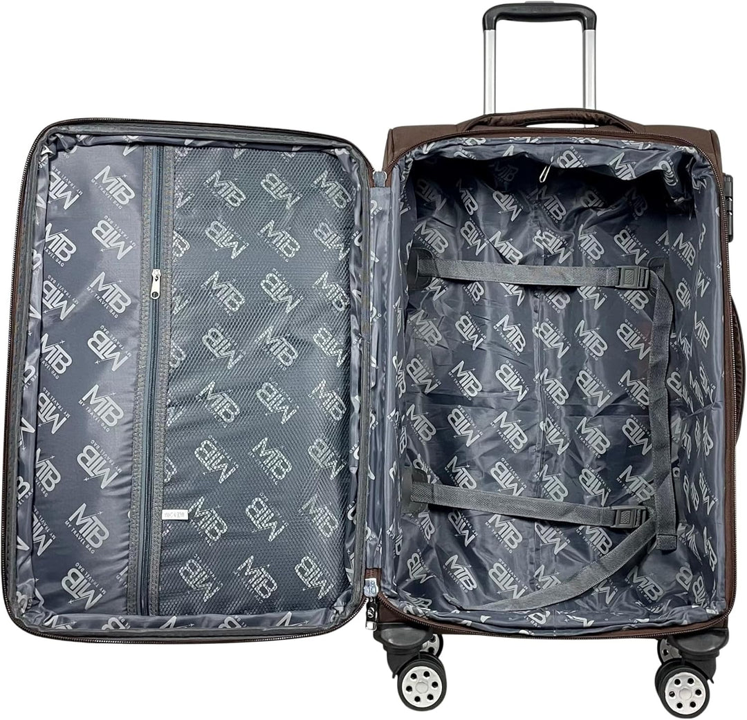 MY TRAVEL BAG Stoffkoffer Reisekoffer Trolley Tasche (M/L/XL/XXL oder 4er Set (Braun, M (Handgepäck)