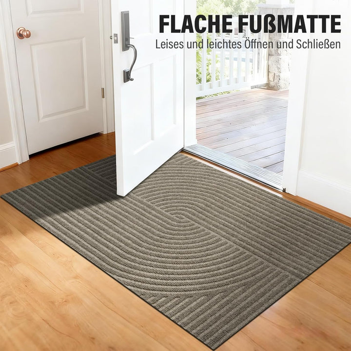 Fussmatte Innen Aussen 90x150cm, rutschfeste Schmutzfangmatte mit Saugkraft, Türmatte Waschbar Langl