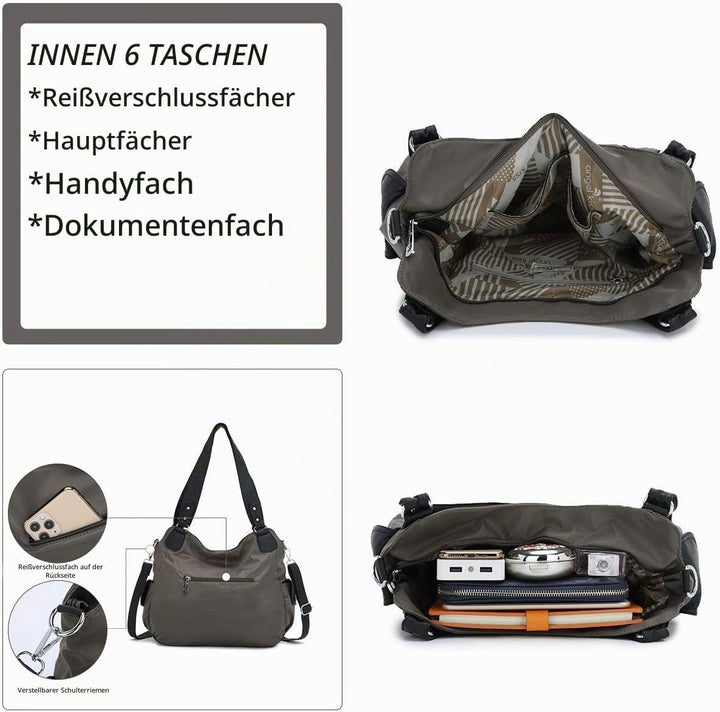 Angel Kiss Handtasche Damen Schultertasche Multifunktionale Umhängetaschen Wasserdicht PU Veganes Le