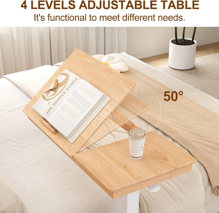 YQJJGL Massivholz-Beistelltisch mit Rollen, mobiler Stehtisch, 80 × 40 cm grosse Tischplatte, verste
