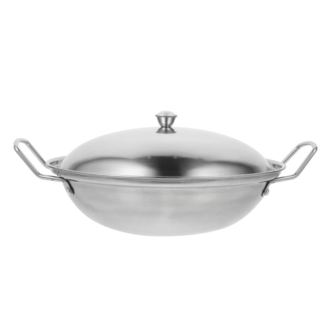 1 Set Mini Edelstahl Wok Pfanne Mit Griff Deckel, Suppentöpfe Küchenkochgeschirr Für Gasinduktion Od
