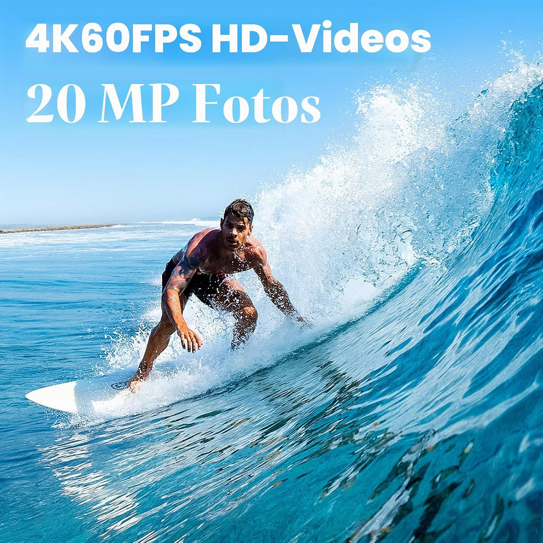 AKASO Action Cam 4K60FPS-Unterwasserkamera 20MP 60M Wasserdicht SuperSmooth Stabilisierung EIS 4.0,W