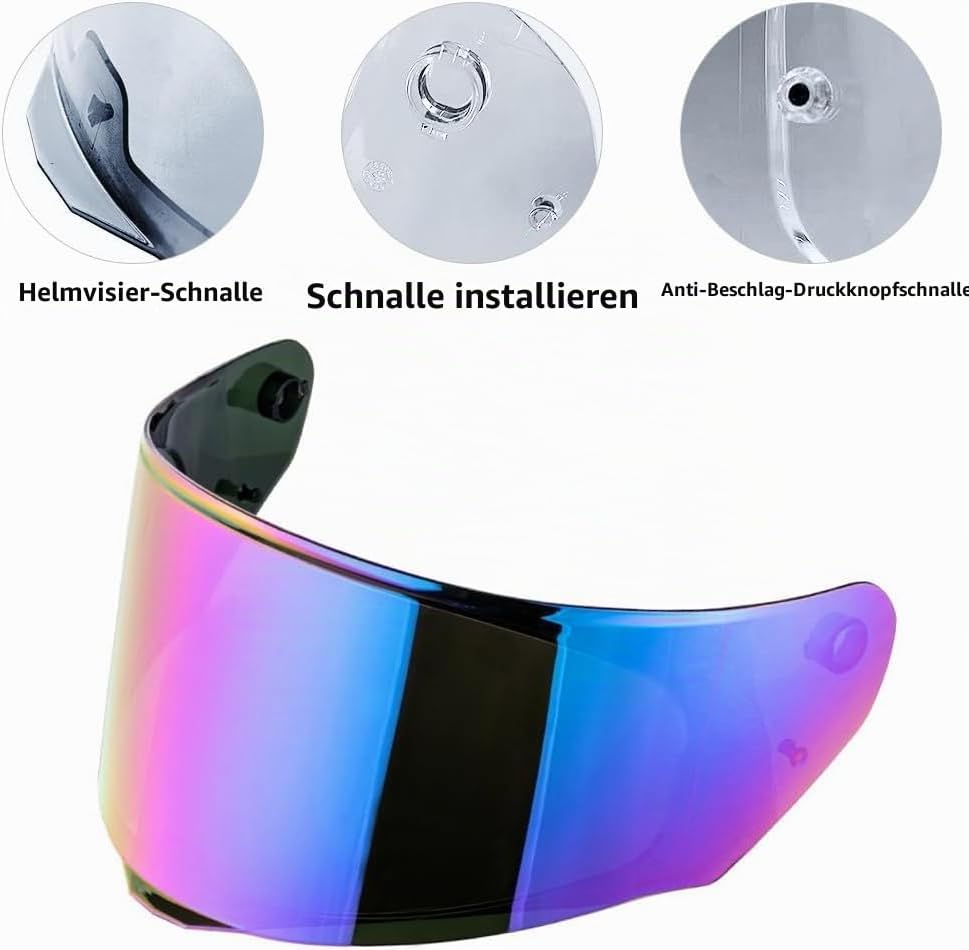 Helmvisier für LS2 FF328/FF353/FF800,Motorradhelm Visier,Motorrad Windschutz Helm Objektiv Visier Vo