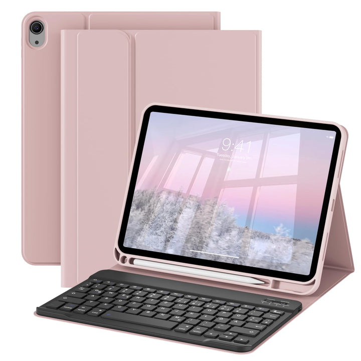 Hülle mit Tastatur für iPad A16 11 Generation 2025/10 Generation 2022 (11/10.9 Zoll), QWERTZ Layout,