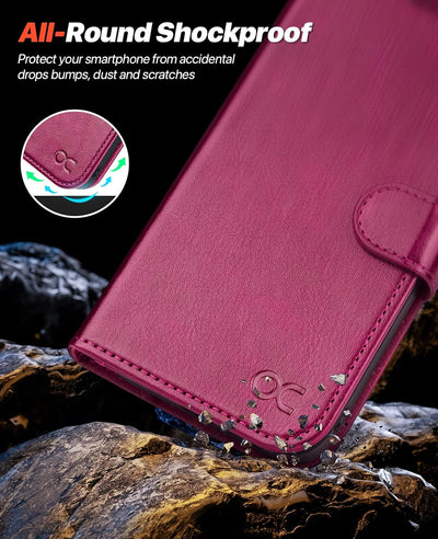 OCASE iPhone 13 Hülle(2in1) Leder Stossfestes Case [Abnehmbare magnetische Hülle] [Kabelloses Laden]