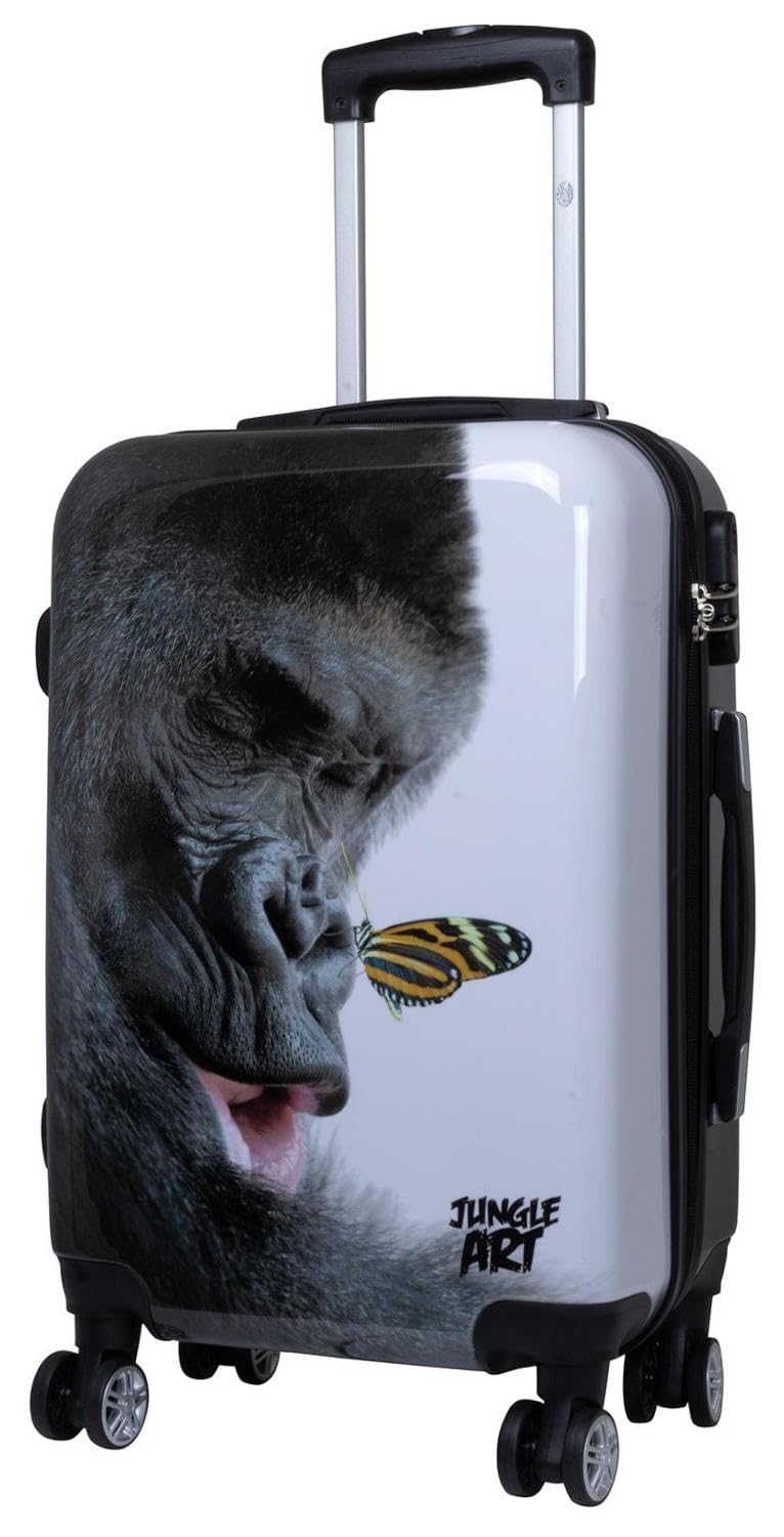Hartschalen Koffer Trolley mit hochwertigem Motiv Print Gorilla Handgepäck, Grösse M Gorilla M, Gori