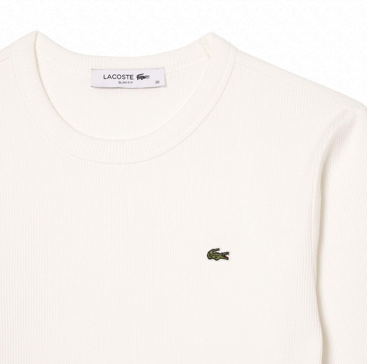Lacoste Damen T-Shirt Langarm TF1692, Frauen Basic Tshirt,Tee,Regular Fit 40 Flour (70v), 40 Flour (