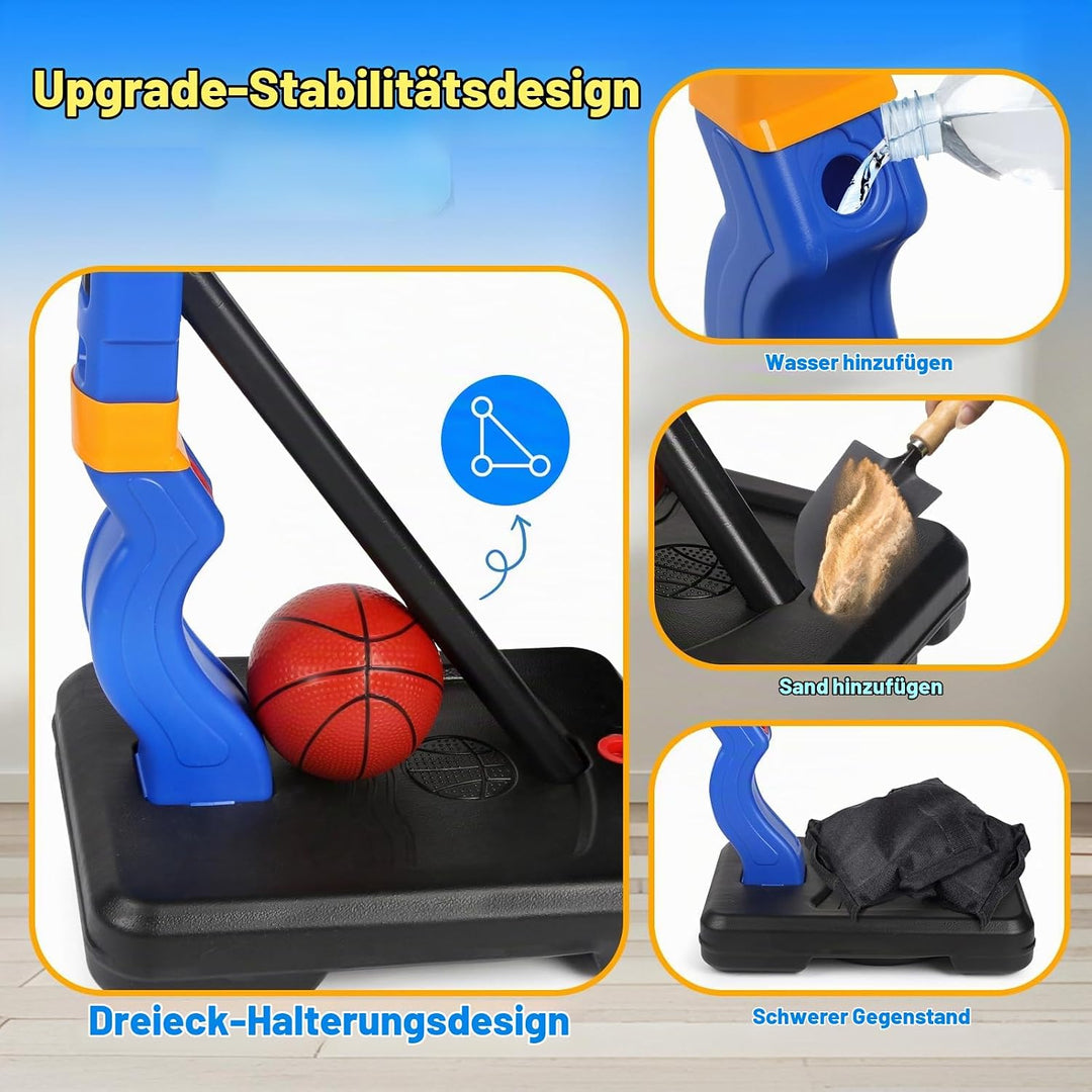 YIMORE Basketballkorb Kinder, Basketballkorb Outdoor Indoor mit Ständer Höhenverstellbarer 70-138cm,