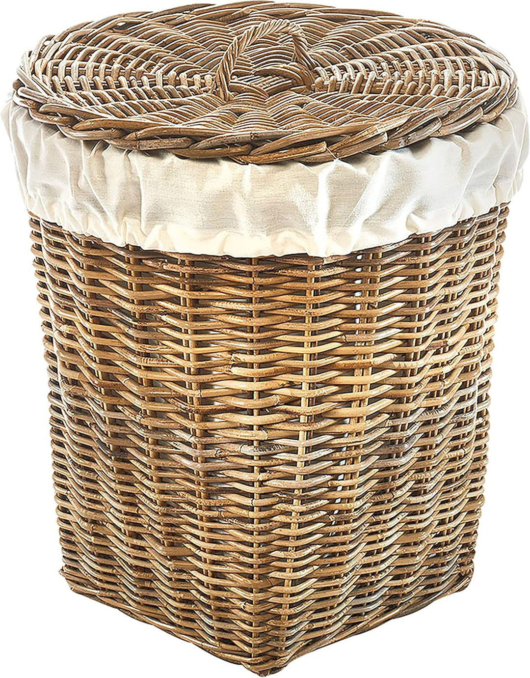 Kobolo Wäschebehälter Wäschetonne Wäschesammler KUBUS - Rattan - grau - 48x48x55 cm, 48x48x55 cm