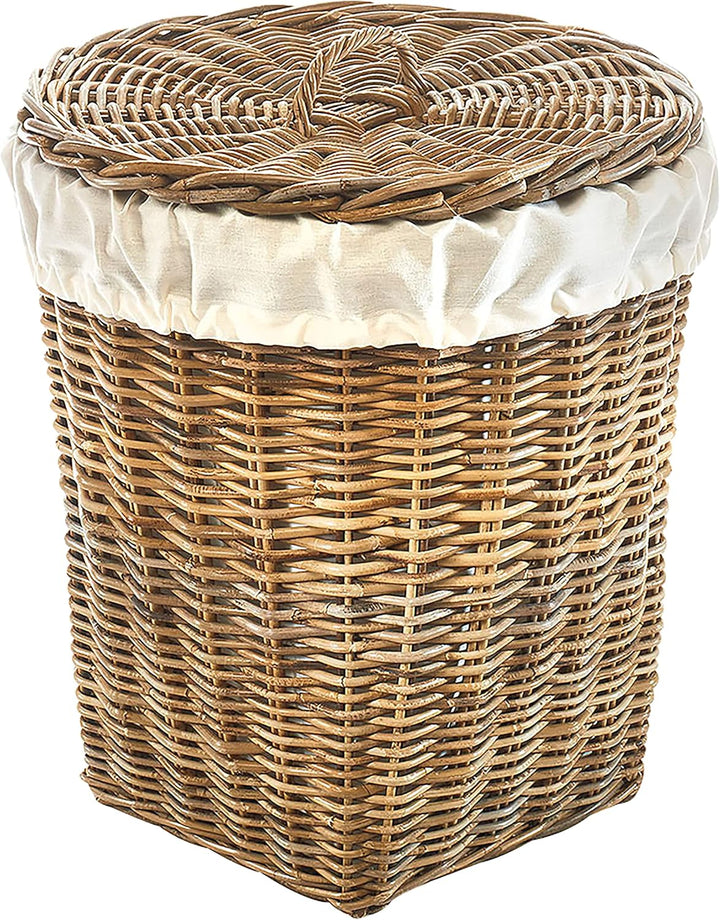 Kobolo Wäschebehälter Wäschetonne Wäschesammler KUBUS - Rattan - grau - 48x48x55 cm, 48x48x55 cm