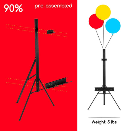 MEEDEN Atelierstaffelei mit Einzelmast aus Aluminium, 175cm Bodenstativ Ausstellungsstand für Künstl