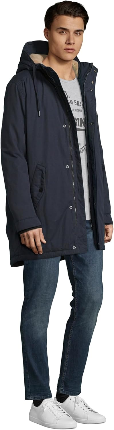 TOM TAILOR Denim Herren Wasserabweisender Parka, gefüttert S 10668 - Sky Captain Blue, S 10668 - Sky