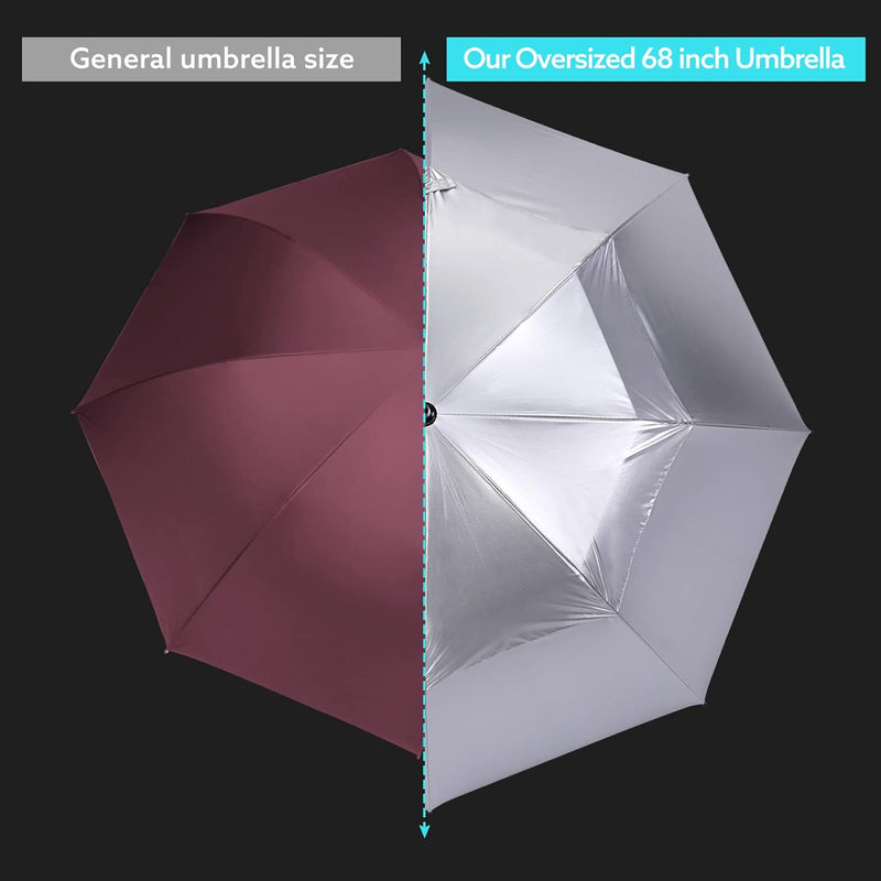 G4Free 62/68/72 Inch UV-Schutz Winddicht Sonnen- und Regenschirm Golfschirm Autorisches Öffnen Doppe