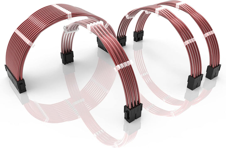 LINKUP - 30cm PSU Kabelverlängerung Ummantelt GPU Nach Mass PC Stromversorgung mit Kamm-Kit┃1x 24 P