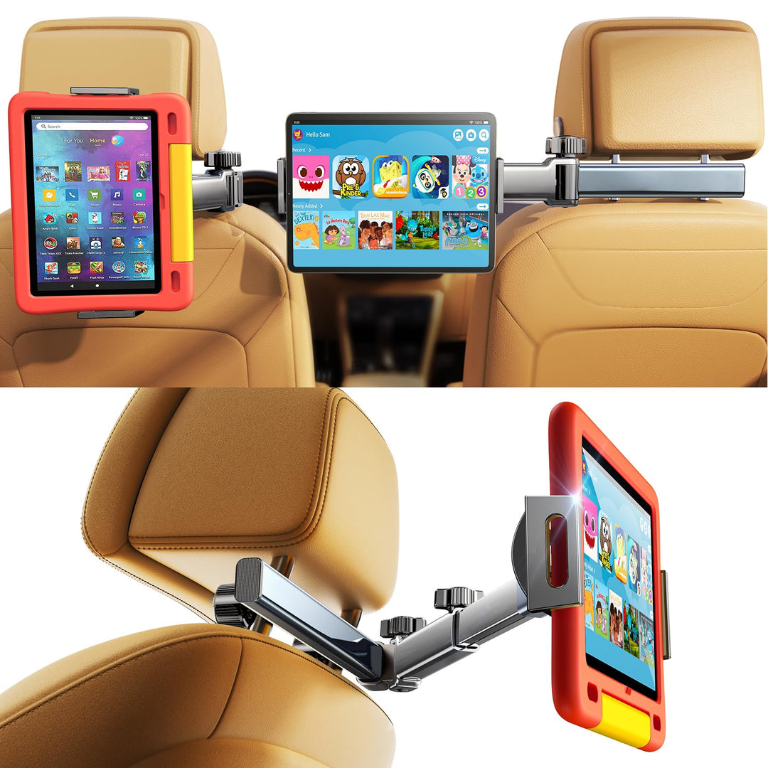 LISEN Tablet Halterung Auto, Tablethalterungen Auto - Ausziehbare KFZ Tablet Halter Kopfstütze, Univ