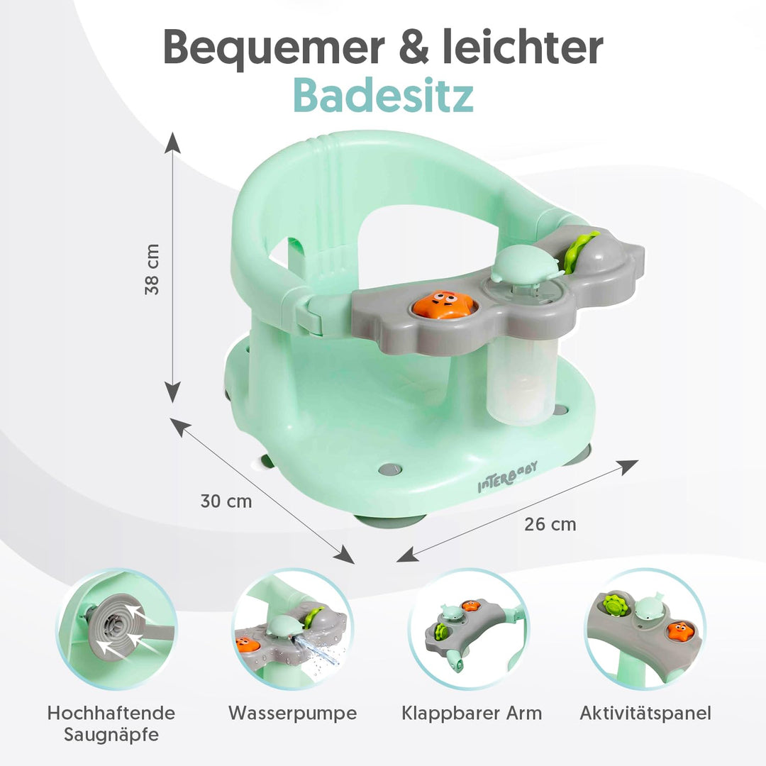 Interbaby Badewannensitz Baby Rutschfest mit Saugnäpfen | Baby Badewannensitz Sicher &amp; Ergonomisch |