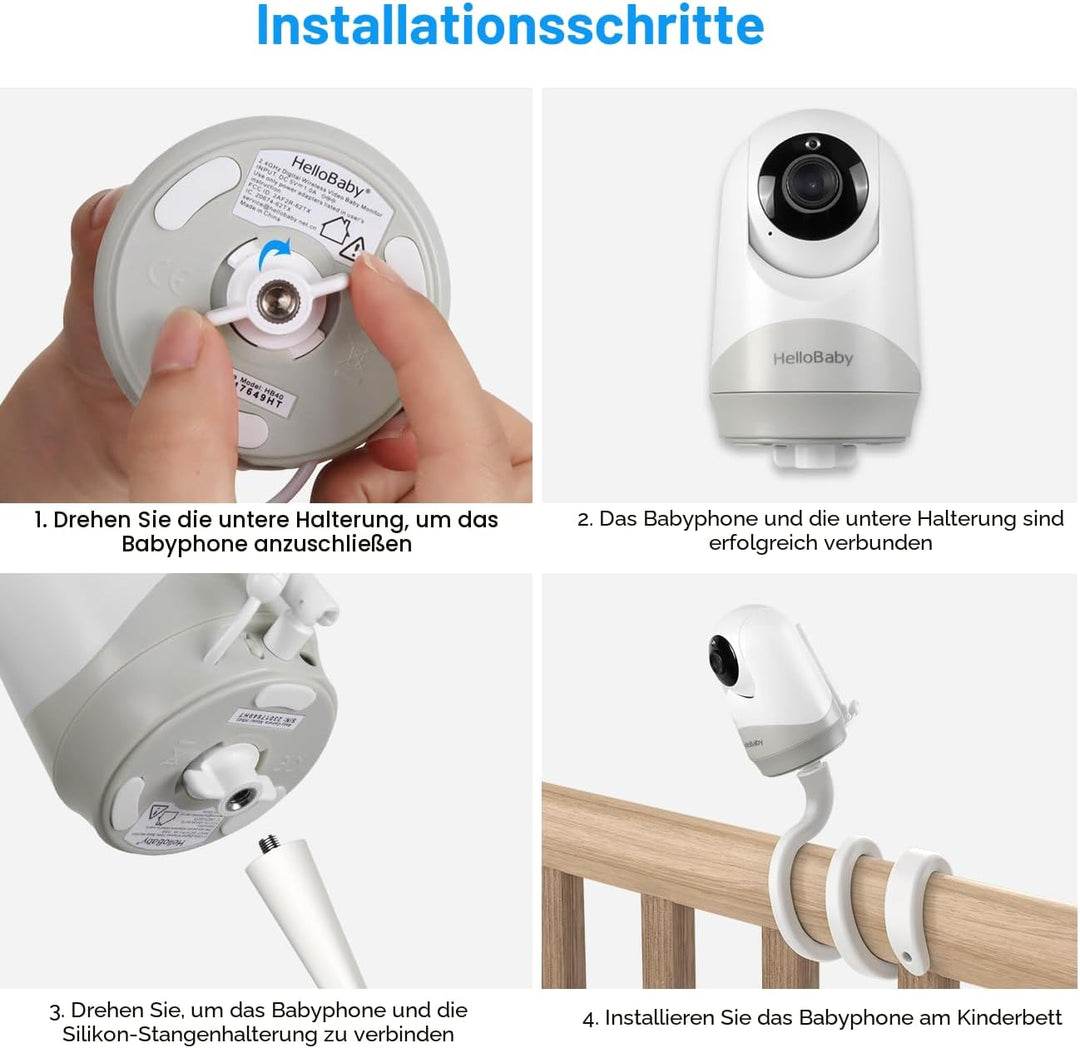 HOLACA Babyphone-Halterung für HelloBaby HB40/ HB65/ HB66/ HB6339/ HB6336/ HB6351/ HB6550 & Blemil B