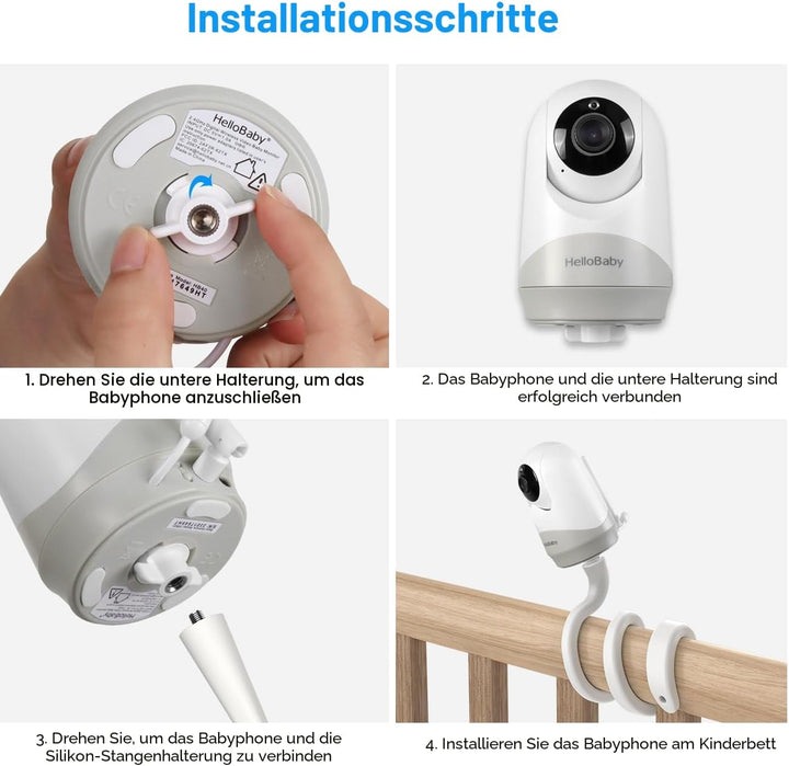 HOLACA Babyphone-Halterung für HelloBaby HB40/ HB65/ HB66/ HB6339/ HB6336/ HB6351/ HB6550 & Blemil B