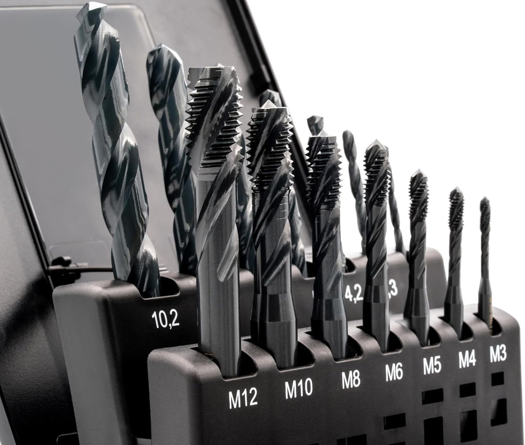 BAER Gewindeschneider Set M3 - M12 TriTap HSSE-VAP: Gewindebohrer Set Sackloch - Kernlochbohrer - Ge