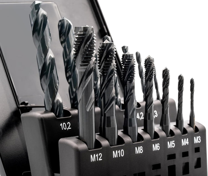 BAER Gewindeschneider Set M3 - M12 TriTap HSSE-VAP: Gewindebohrer Set Sackloch - Kernlochbohrer - Ge