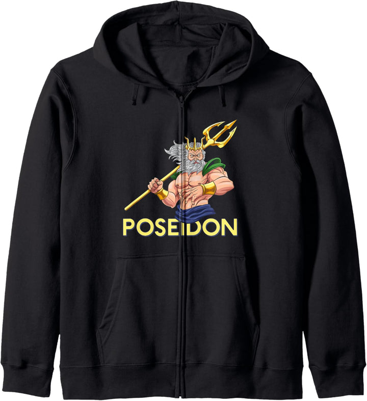 Poseidon Gott des Meeres Neptun Dreizack Kapuzenjacke