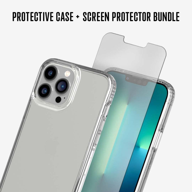 Tech 21 Evo Clear and Impact Glass Bundle für iPhone 13 Pro - Schutzhülle mit 3,6 m Multi-Drop-Schut