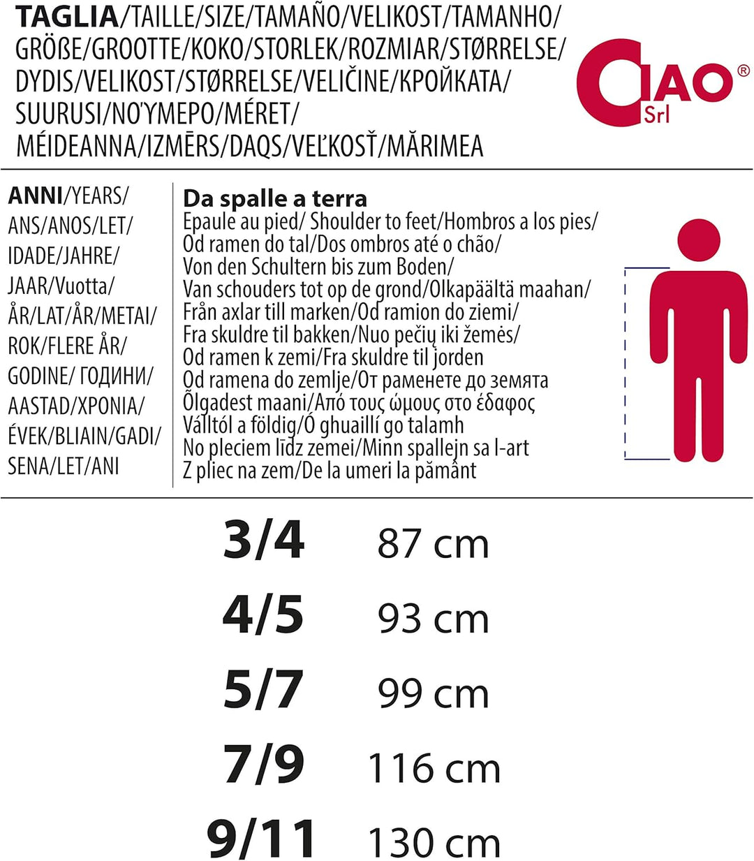 Ciao- Maresciallo Carabiniere Kostüm Verkleidung Junge Mädchen 7-9 Jahre Junge, 7-9 Jahre Junge