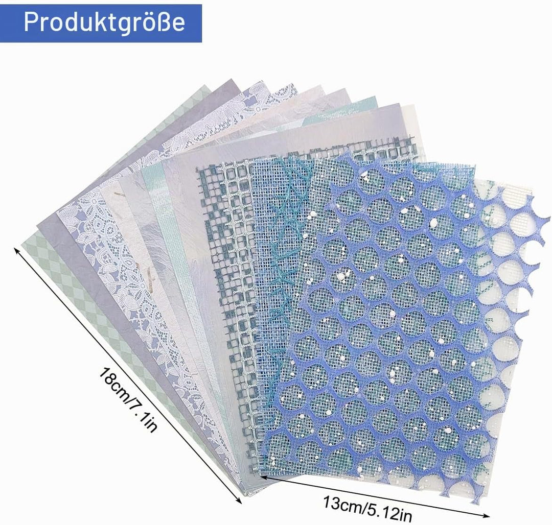 105 Blatt Scrapbook Papier Dekoratives Strukturpapier FineGood Mesh Stoff Sortiertes Set Bastelpapie