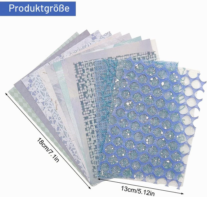 105 Blatt Scrapbook Papier Dekoratives Strukturpapier FineGood Mesh Stoff Sortiertes Set Bastelpapie