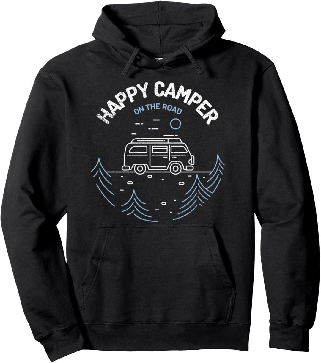 Nix Wie Weg! Happy Camper Camping Wohnwagen Pullover Hoodie