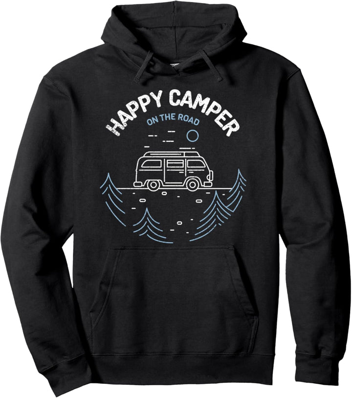 Nix Wie Weg! Happy Camper Camping Wohnwagen Pullover Hoodie
