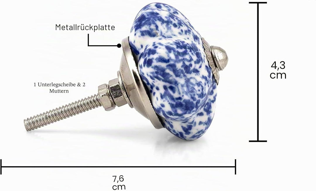 Craft Trade Blau Türschrankknopf Boho Antik Keramik-Türknöpfe Kommode Schublade Zieht Hardware Knöpf