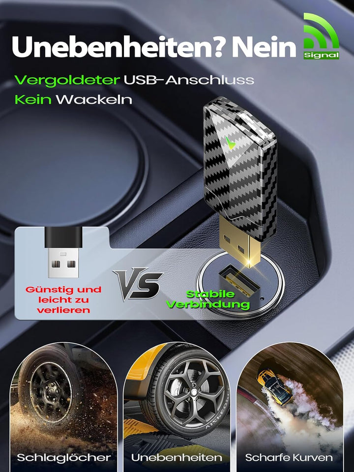 Mini CarPlay Wireless Adapter für Apple CarPlay, Android Auto Adapter für Auto GPS Navigation, Karbo