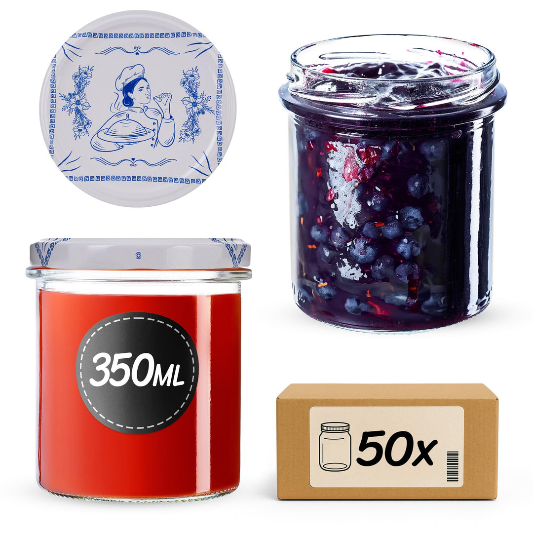 KADAX Marmeladengläser 350ml TO82, Einmachgläser Vorratsgläser Mason Jar mit Schraubdeckel, Luftdich