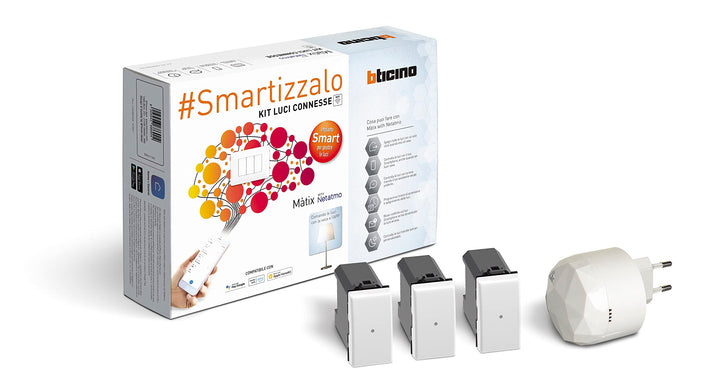 Bticino Matix Smart SAM3601KIT, mit 1 Gateway Plug-In S36GWDC und 3 angeschlossenen Umstellern AM400