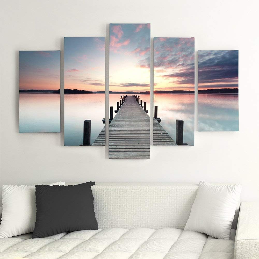 Feeby Frames, Leinwandbild Bilder Wand Bild - 5 Teile - Wandbilder Kunstdruck 100x70 cm, Typ A A typ