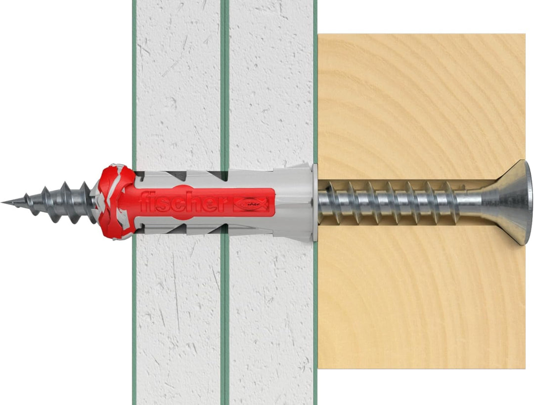 fischer Red-Box DuoPower, Sortimentsbox mit 280 DuoPower Dübeln (30 Stk. 5 x 25, 140 Stk. 6 x 30, 80
