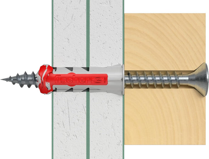 fischer Red-Box DuoPower, Sortimentsbox mit 280 DuoPower Dübeln (30 Stk. 5 x 25, 140 Stk. 6 x 30, 80