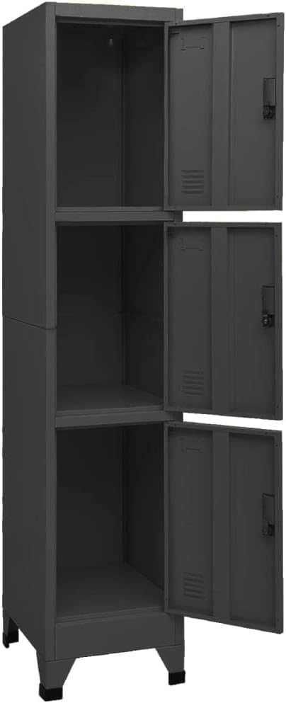 vidaXL Schliessfachschrank Spind Schrank Umkleideschrank Metallschrank Fächerschrank Aktenschrank Bü