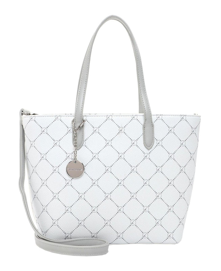 Tamaris Shopper Anastasia 30106 Damen Handtaschen Karo Einheitsgrösse White/Grey 308, Einheitsgrösse