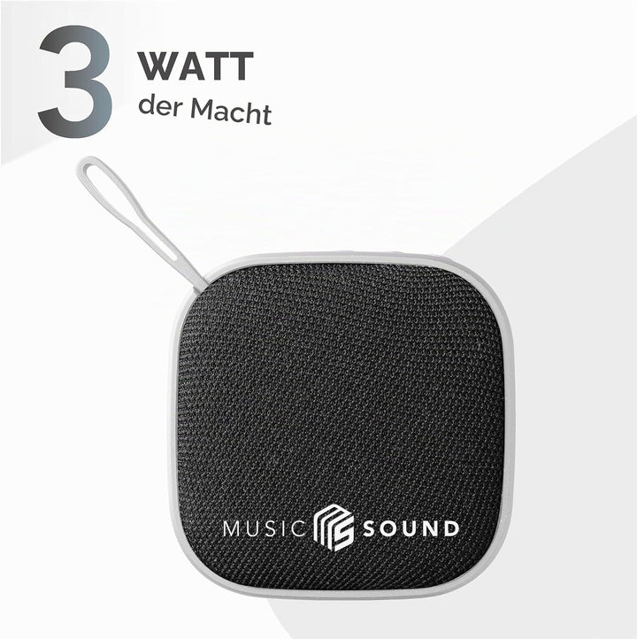 Music Sound - MINI - Bluetooth-Lautsprecher - 3-Watt-Leistung - 4 Stunden Spielzeit - Kompakt und tr