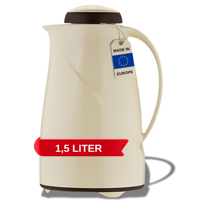 Helios Wave Kunststoff-Isolierkanne, vanille, 1,5 Liter Vanille 1,5 Liter, Vanille 1,5 Liter