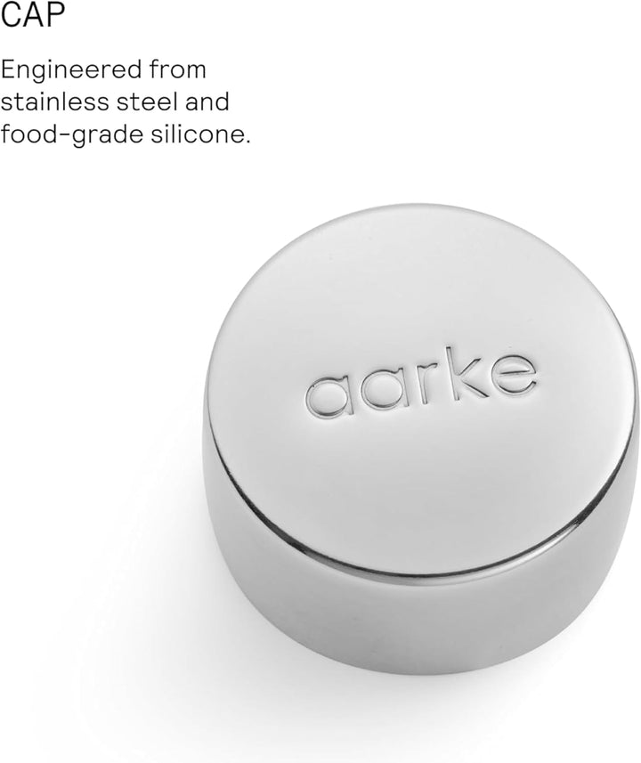 Aarke Glasflasche für Wassersprudler Carbonator Pro, Spülmaschinenfeste, mit Details in Edelstahl
