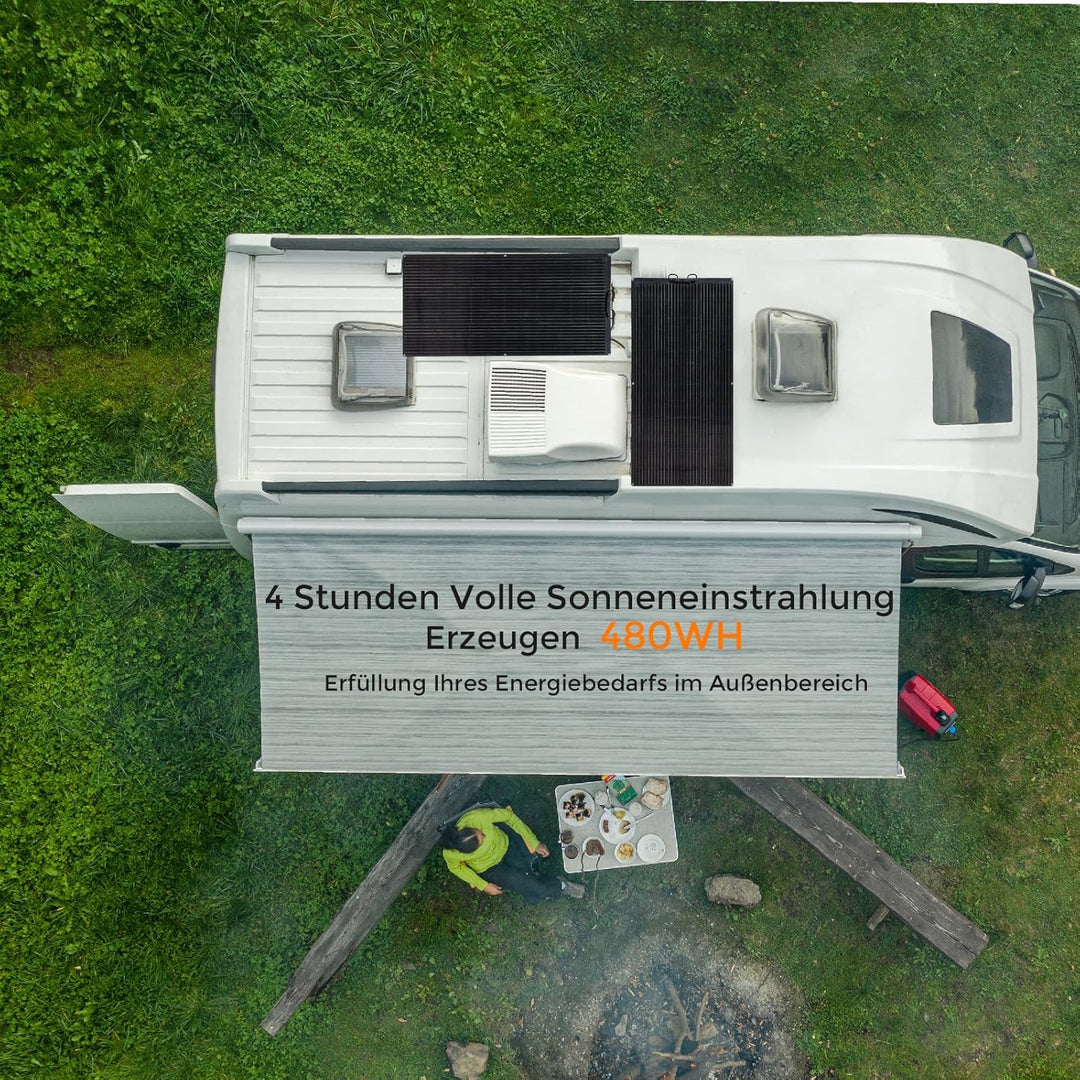 120W 12V Solarpanel Flexibel, Monokristallines Flexible Solarmodule Solarpanel Schmal Lang, für Wohn