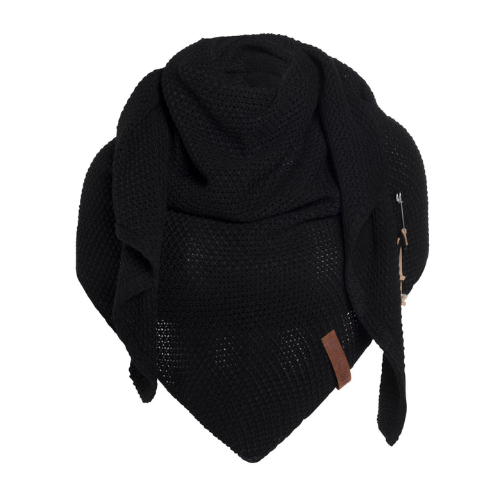 KNIT FACTORY - Dreiecksschal Coco - Damen Strickschal mit Wolle - Umschlagtuch für den Herbst und Wi
