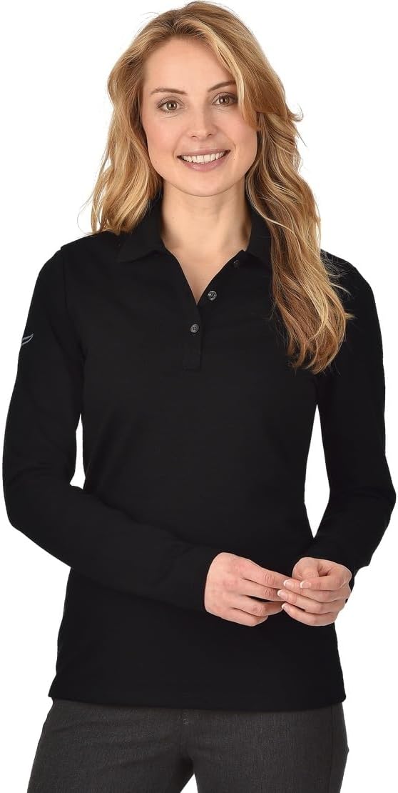 Trigema Langarm Poloshirt 3XL Schwarz, 3XL Schwarz