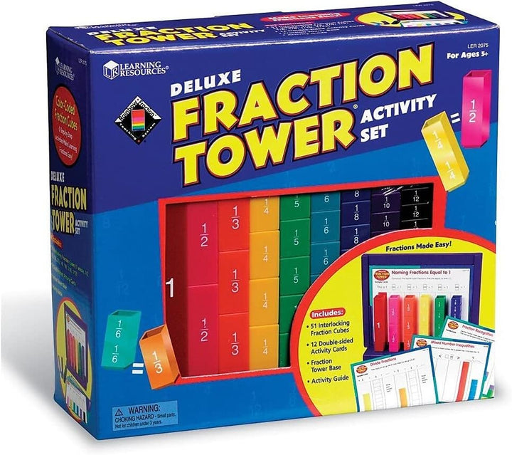 Learning Resources Rainbow Fraction Deluxe – Steckwürfeltürme-Spielset in Regenbogenfarben