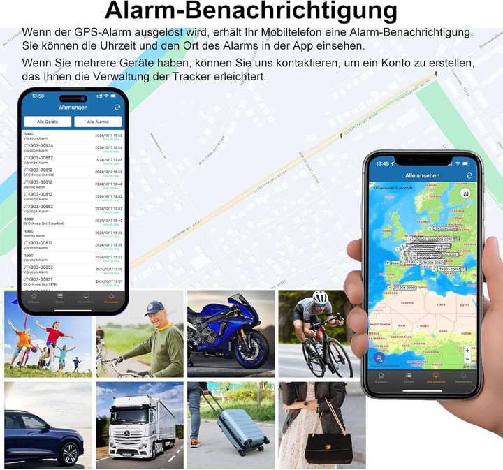 TKMARS 4G Mini GPS Tracker Ohne ABO GPS Tracker mit Kostenloser App für Autos, Dokumente, Kinder, TK