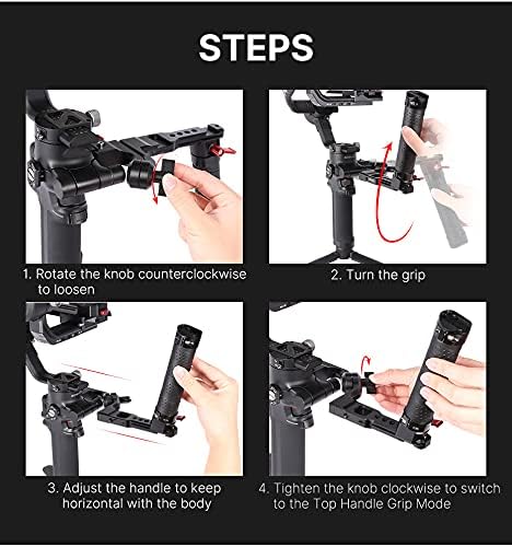 Fututech Klappbarer Griff, Verschiedene Formen, für DJI Ronin SC 2 RS2 RS3 RS3 Pro Handgriff, tragba